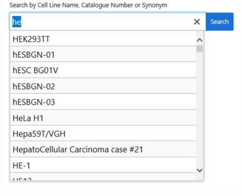 AuthentiCell search by cell name instructions